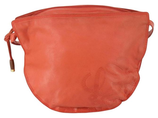 Borsa a Spalla LOEWE in Pelle Arancione Oro Auth BA6091 D'oro - vista 13