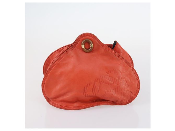 Borsa a Spalla LOEWE in Pelle Arancione Oro Auth BA6091 D'oro - vista 20