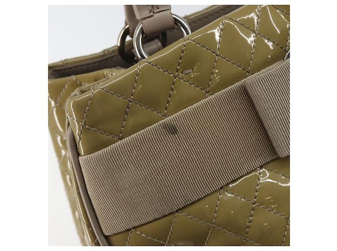 Salvatore Ferragamo Vala Tote Bag Emaille Khaki Silber Auth 144975 - Ansicht 10
