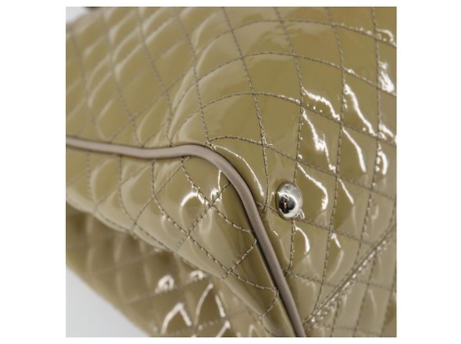 Salvatore Ferragamo Vala Tote Bag Emaille Khaki Silber Auth 144975 - Ansicht 14