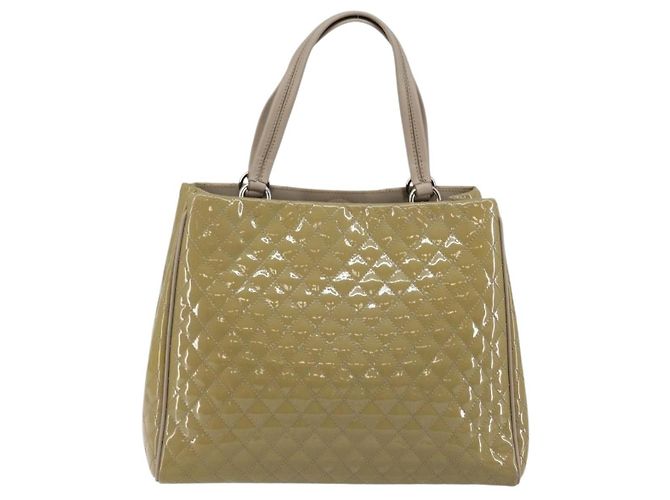 Salvatore Ferragamo Vala Tote Bag Emaille Khaki Silber Auth 144975 - Ansicht 2
