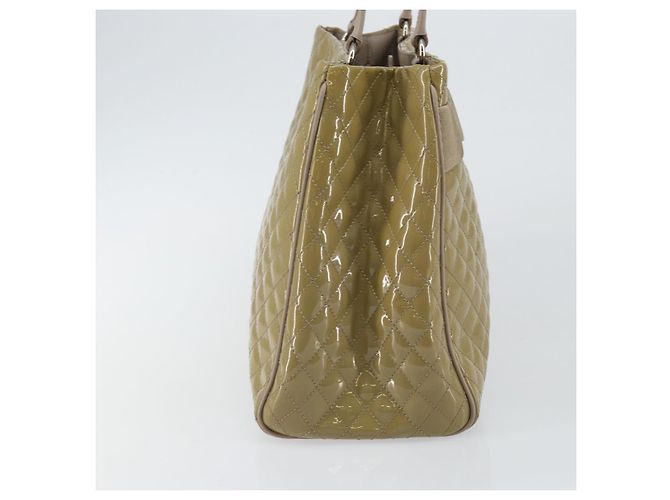 Salvatore Ferragamo Vala Tote Bag Emaille Khaki Silber Auth 144975 - Ansicht 3