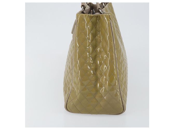 Salvatore Ferragamo Vala Tote Bag Emaille Khaki Silber Auth 144975 - Ansicht 4