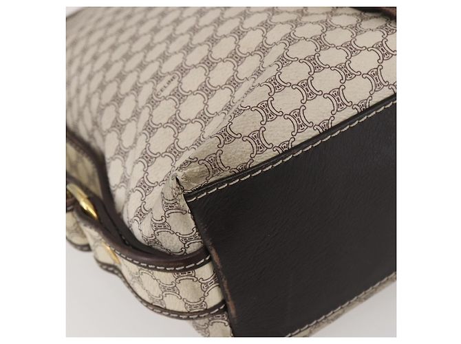 Céline Borsa a spalla in tela Macadam CELINE in pelle PVC bianco oro Auth 143583 D'oro - vista 14