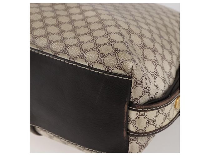 Céline Borsa a spalla in tela Macadam CELINE in pelle PVC bianco oro Auth 143583 D'oro - vista 15
