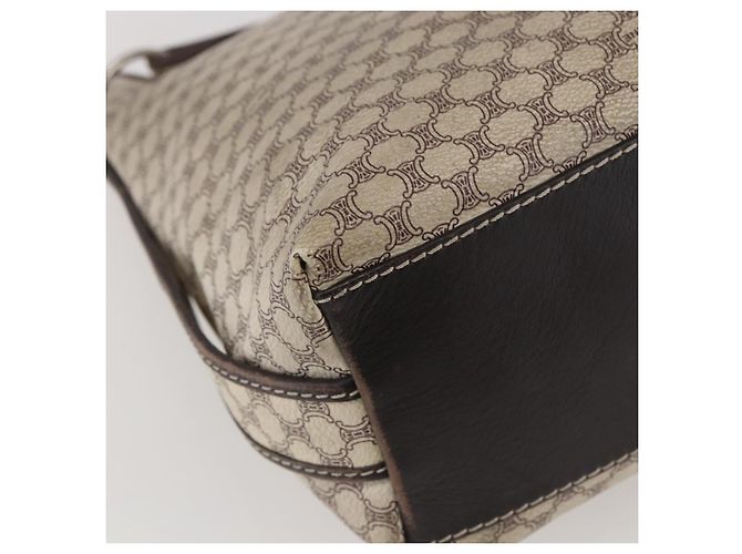 Céline Borsa a spalla in tela Macadam CELINE in pelle PVC bianco oro Auth 143583 D'oro - vista 16