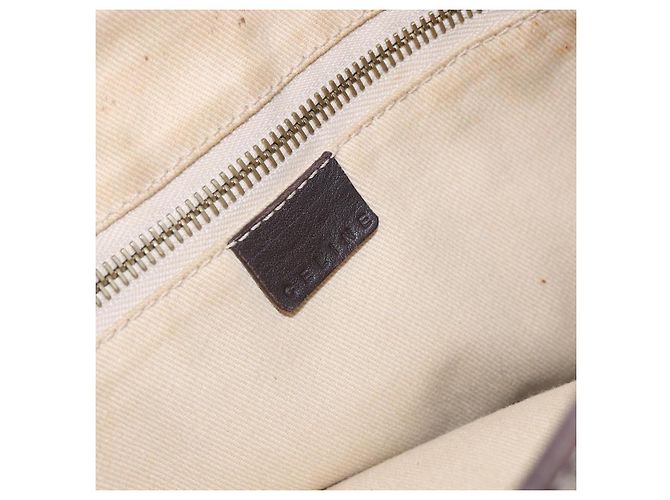 Céline Borsa a spalla in tela Macadam CELINE in pelle PVC bianco oro Auth 143583 D'oro - vista 18
