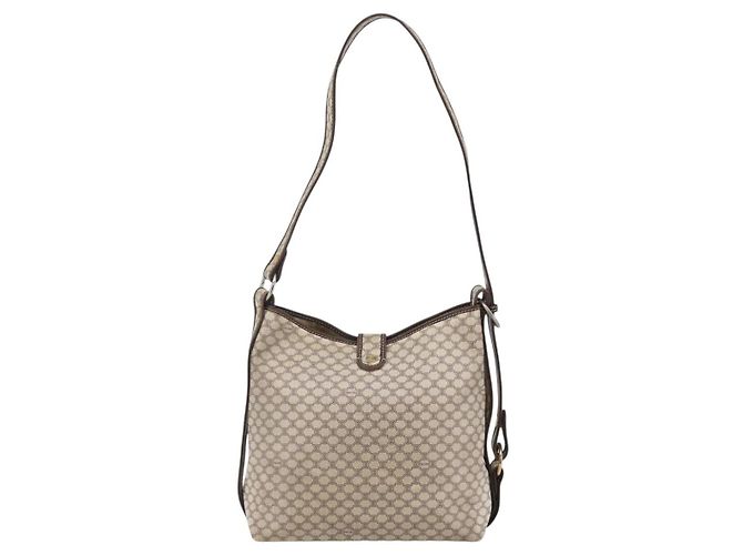 Céline Borsa a spalla in tela Macadam CELINE in pelle PVC bianco oro Auth 143583 D'oro - vista 2