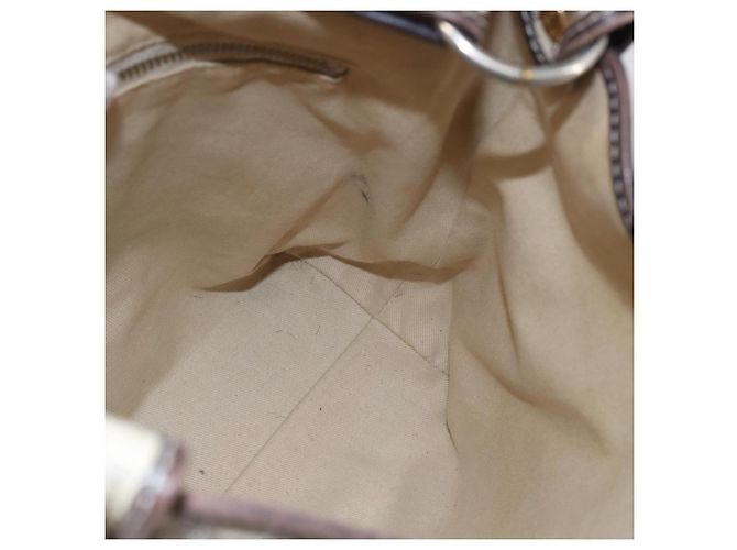 Céline Borsa a spalla in tela Macadam CELINE in pelle PVC bianco oro Auth 143583 D'oro - vista 20