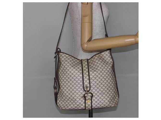 Céline Borsa a spalla in tela Macadam CELINE in pelle PVC bianco oro Auth 143583 D'oro - vista 22