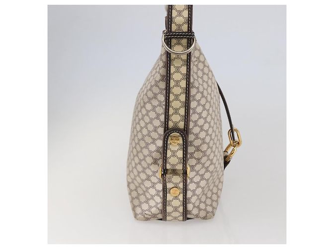 Céline Borsa a spalla in tela Macadam CELINE in pelle PVC bianco oro Auth 143583 D'oro - vista 3