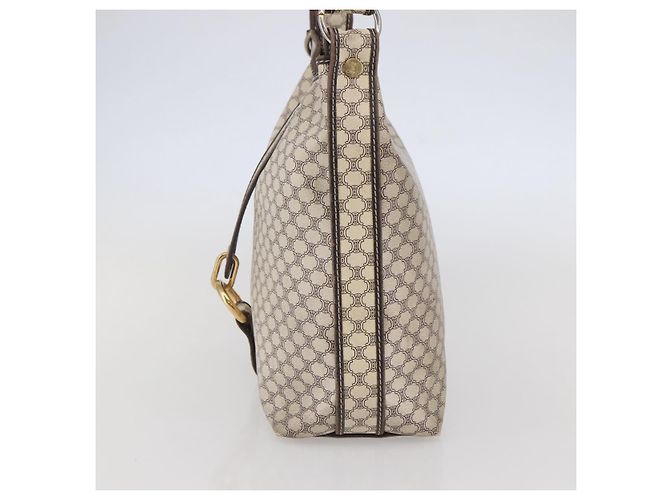Céline Borsa a spalla in tela Macadam CELINE in pelle PVC bianco oro Auth 143583 D'oro - vista 4