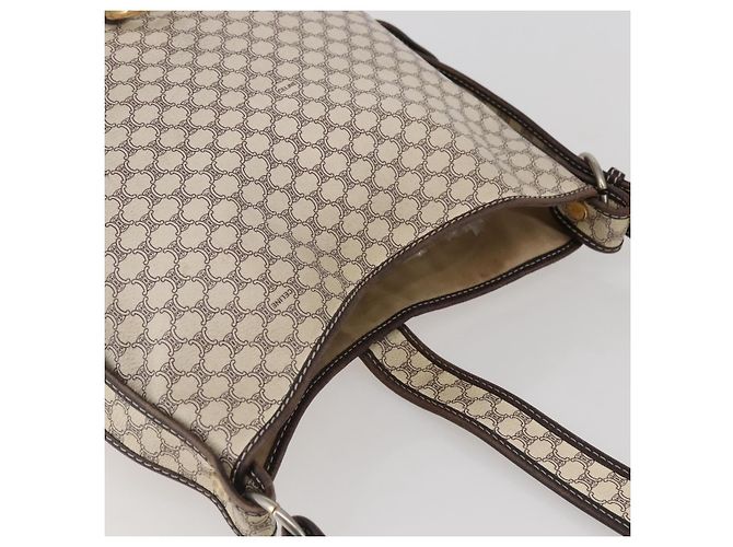 Céline Borsa a spalla in tela Macadam CELINE in pelle PVC bianco oro Auth 143583 D'oro - vista 6