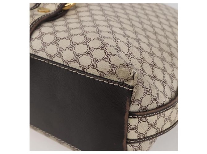 Céline Borsa a spalla in tela Macadam CELINE in pelle PVC bianco oro Auth 143583 D'oro - vista 9