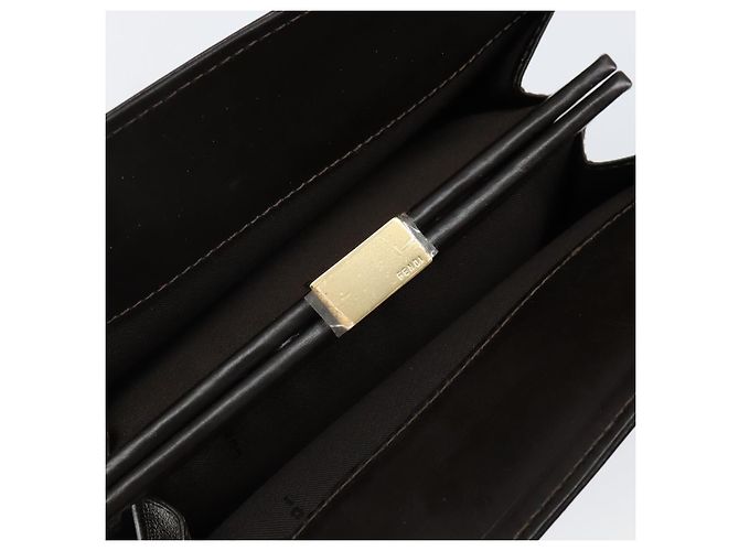 Borsa a mano FENDI in pelle marrone dorato Auth gh869 D'oro - vista 10
