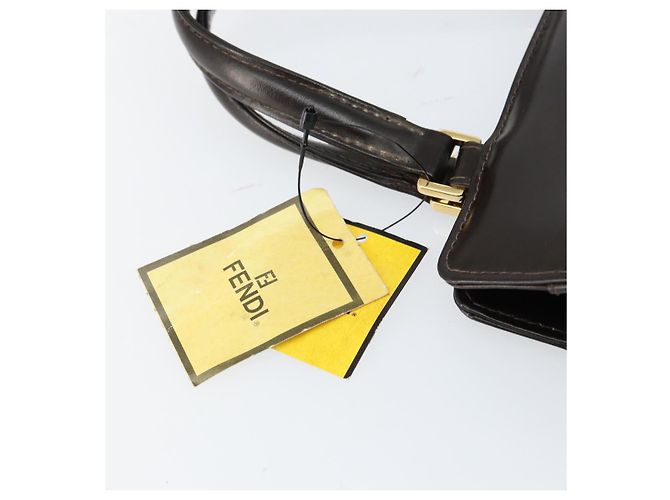 Borsa a mano FENDI in pelle marrone dorato Auth gh869 D'oro - vista 17