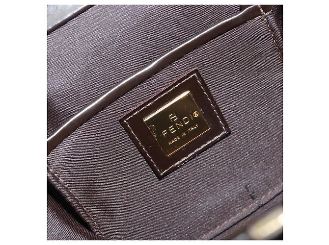 Borsa a mano FENDI in pelle marrone dorato Auth gh869 D'oro - vista 18