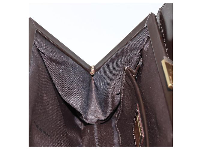 Borsa a mano FENDI in pelle marrone dorato Auth gh869 D'oro - vista 20