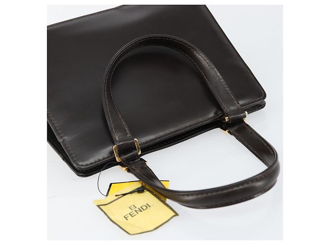 Borsa a mano FENDI in pelle marrone dorato Auth gh869 D'oro - vista 6