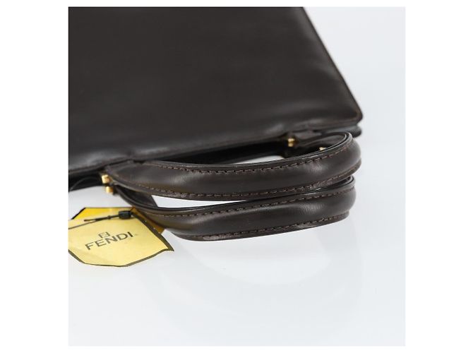 Borsa a mano FENDI in pelle marrone dorato Auth gh869 D'oro - vista 7