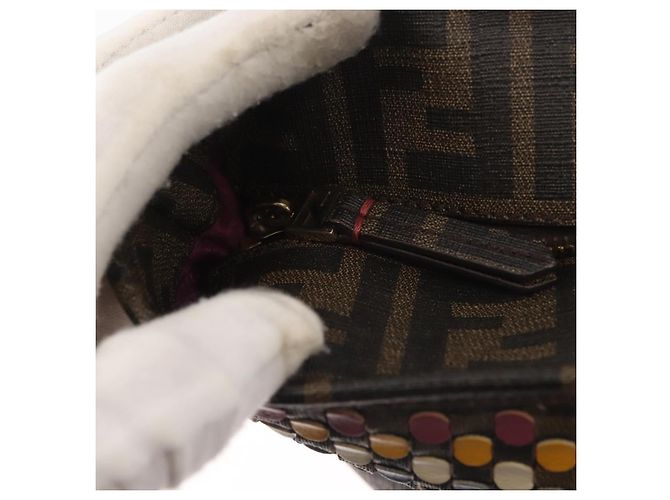 FENDI Zucca Canvas Tote Bag Schwarz Braun Auth 144917 - Ansicht 10