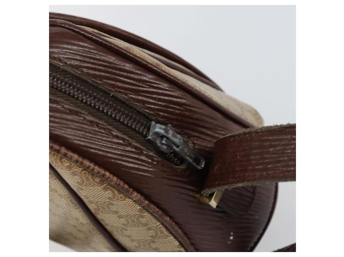 Céline Borsa a Spalla in Tela Macadam CELINE PVC Beige Oro Auth 144356 D'oro - vista 10