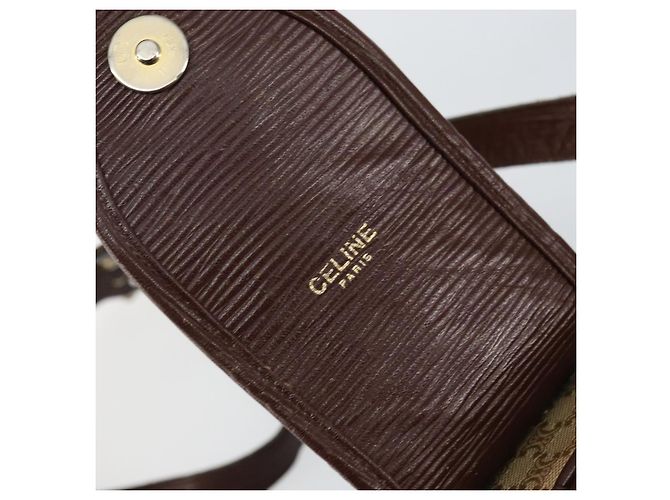 Céline Borsa a Spalla in Tela Macadam CELINE PVC Beige Oro Auth 144356 D'oro - vista 11
