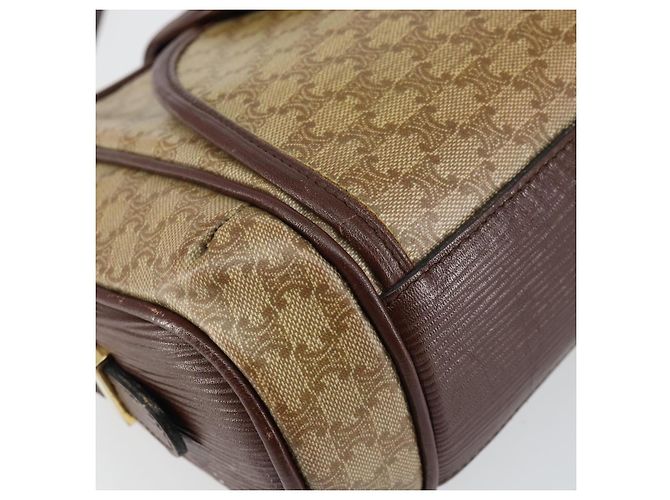 Céline Borsa a Spalla in Tela Macadam CELINE PVC Beige Oro Auth 144356 D'oro - vista 14