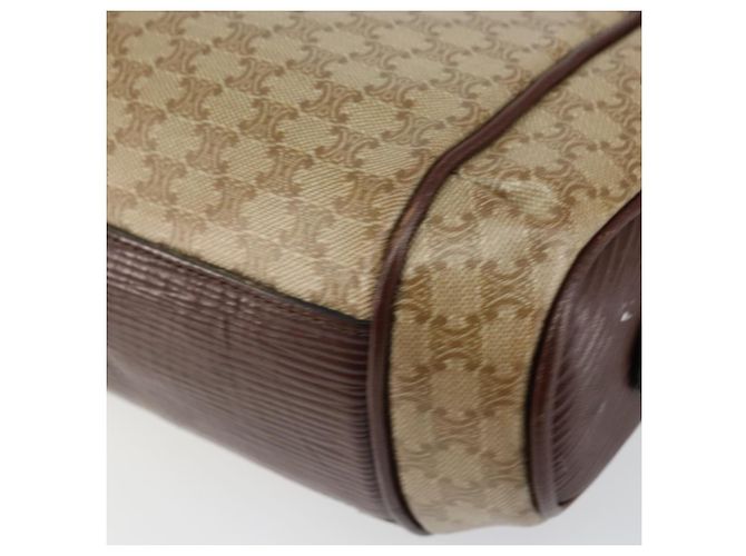 Céline Borsa a Spalla in Tela Macadam CELINE PVC Beige Oro Auth 144356 D'oro - vista 15