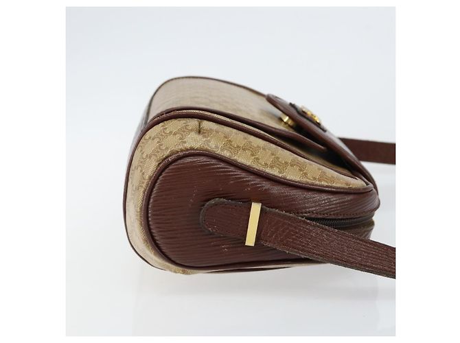 Céline Borsa a Spalla in Tela Macadam CELINE PVC Beige Oro Auth 144356 D'oro - vista 3