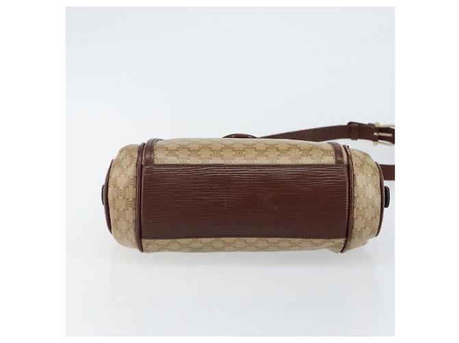 Céline Borsa a Spalla in Tela Macadam CELINE PVC Beige Oro Auth 144356 D'oro - vista 5