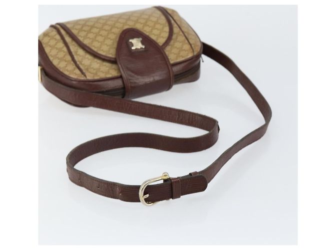 Céline Borsa a Spalla in Tela Macadam CELINE PVC Beige Oro Auth 144356 D'oro - vista 7