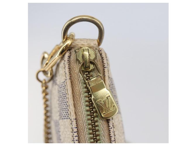 LOUIS VUITTON Mini Pochette Accessoires Damier Azur N63005 Auth LV 144622 - vista 10