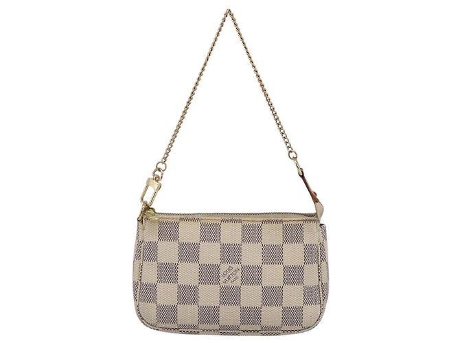 LOUIS VUITTON Mini Pochette Accessoires Damier Azur N63005 Auth LV 144622 - vista 13