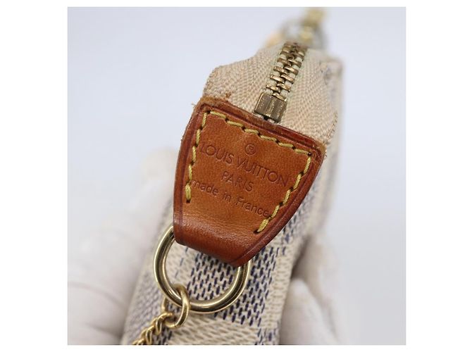 LOUIS VUITTON Mini Pochette Accessoires Damier Azur N63005 Auth LV 144622 - vista 17