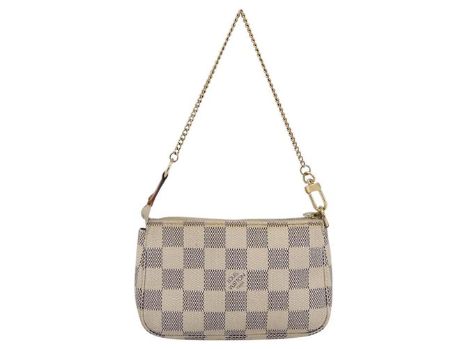 LOUIS VUITTON Mini Pochette Accessoires Damier Azur N63005 Auth LV 144622 - vista 2