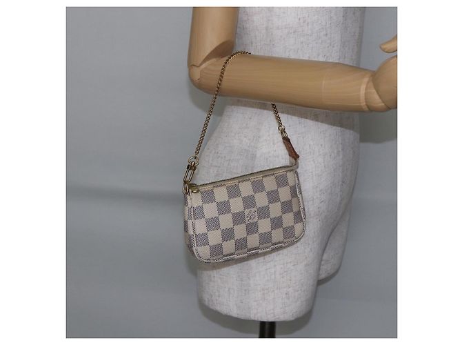 LOUIS VUITTON Mini Pochette Accessoires Damier Azur N63005 Auth LV 144622 - vista 21