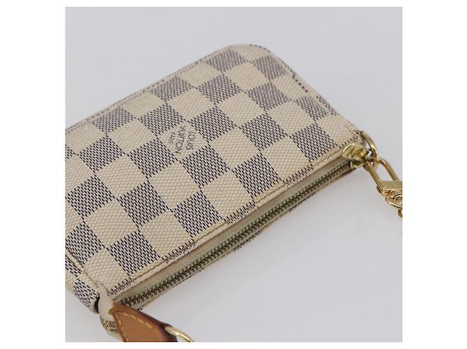 LOUIS VUITTON Mini Pochette Accessoires Damier Azur N63005 Auth LV 144622 - vista 6