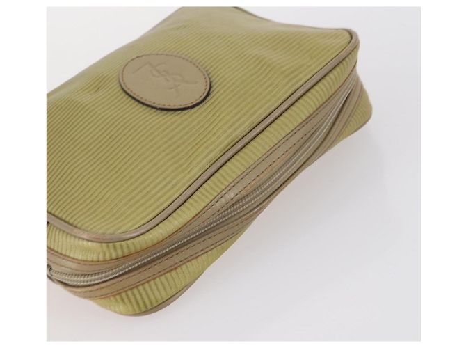SAINT LAURENT Borsa a mano in pelle 2 pezzi Nero Oro beige Auth am9229 D'oro - vista 13