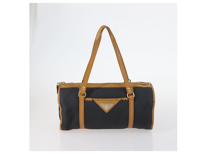 SAINT LAURENT Borsa a mano in pelle 2 pezzi Nero Oro beige Auth am9229 D'oro - vista 2
