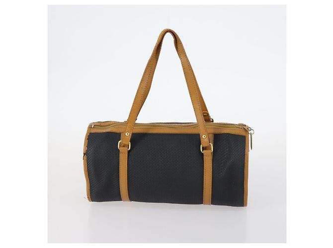 SAINT LAURENT Borsa a mano in pelle 2 pezzi Nero Oro beige Auth am9229 D'oro - vista 3