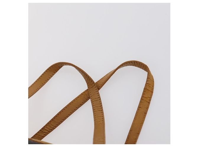 SAINT LAURENT Borsa a mano in pelle 2 pezzi Nero Oro beige Auth am9229 D'oro - vista 6