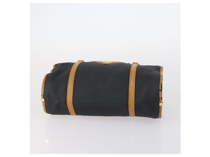 SAINT LAURENT Borsa a mano in pelle 2 pezzi Nero Oro beige Auth am9229 D'oro - vista 7