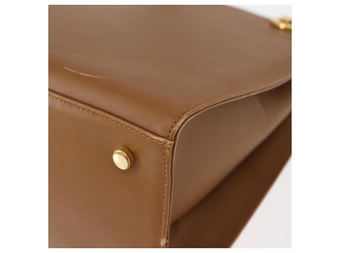 Borsa a Spalla Gancini in Pelle Beige Auth BA6798 di Salvatore Ferragamo - vista 16