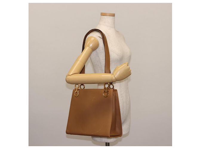 Borsa a Spalla Gancini in Pelle Beige Auth BA6798 di Salvatore Ferragamo - vista 21