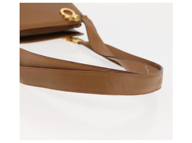 Borsa a Spalla Gancini in Pelle Beige Auth BA6798 di Salvatore Ferragamo - vista 7