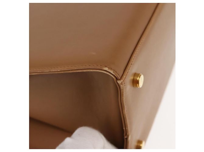 Borsa a Spalla Gancini in Pelle Beige Auth BA6798 di Salvatore Ferragamo - vista 9
