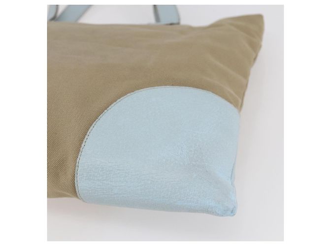 Borsa Tote PRADA in tela beige e blu chiaro Auth bs29888 - vista 15