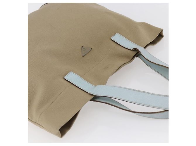 Borsa Tote PRADA in tela beige e blu chiaro Auth bs29888 - vista 6