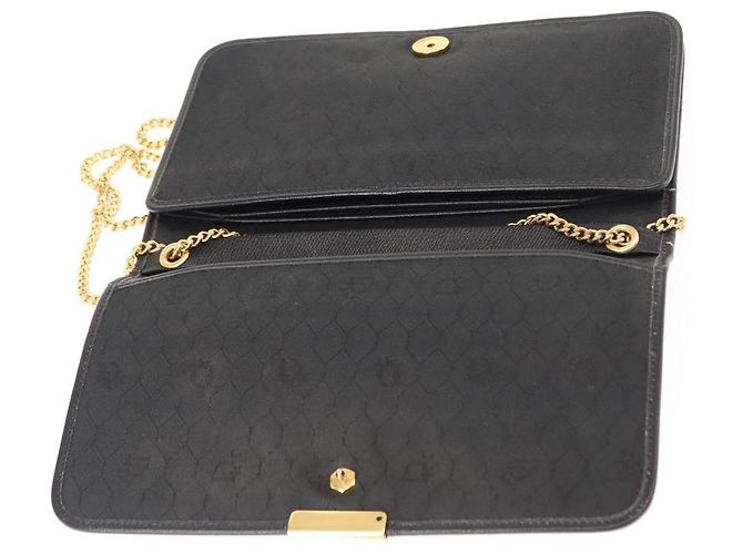 Borsa a spalla con catena in pelle nera Christian Dior Auth BA6823 Nero - vista 10